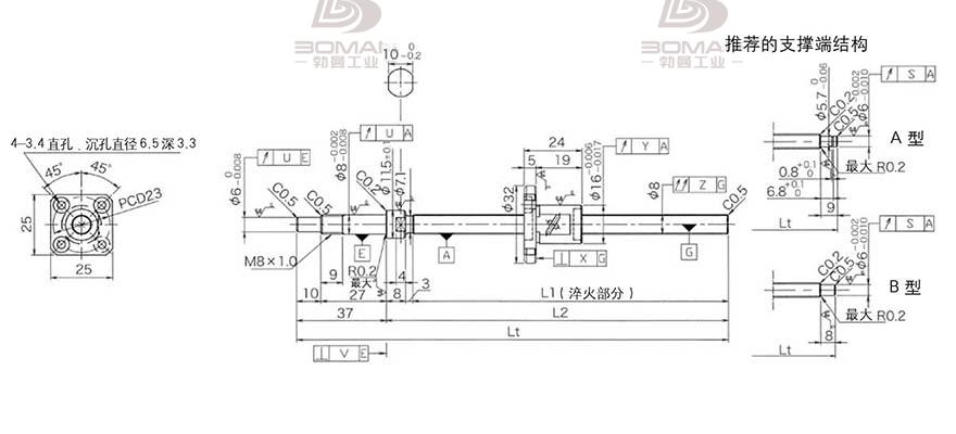 KURODA GP081FDS-AAFR-0170B-C3F 黑田精工滚珠丝杆滑台