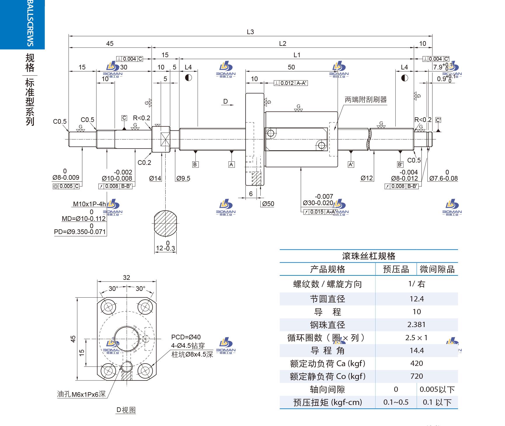 PMI 1R12-10B1-1FSWE-410-480-0.008 pmi丝杆广州一级经销商